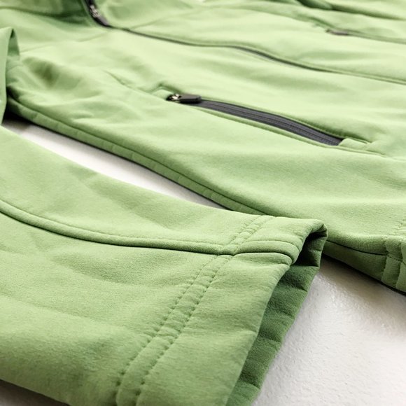 LAND'S END Soft Shell Jacket Small Fleece Lined Windbreaker Green - Picture 3 of 10